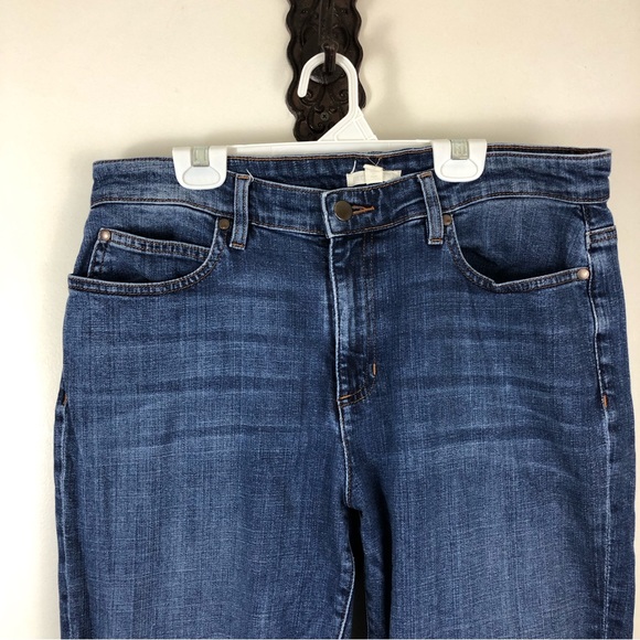 Eileen Fisher Organic Cotton Stretch Straight Leg Raw Hem High Rise Jean Size 10 - Picture 2 of 8